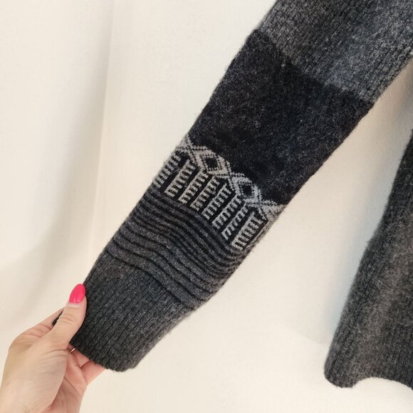 Obermeyer Wool Blend Grey Quarter Zip Pullover Sweater Warm Casual Men's M - Picture 4 of 8